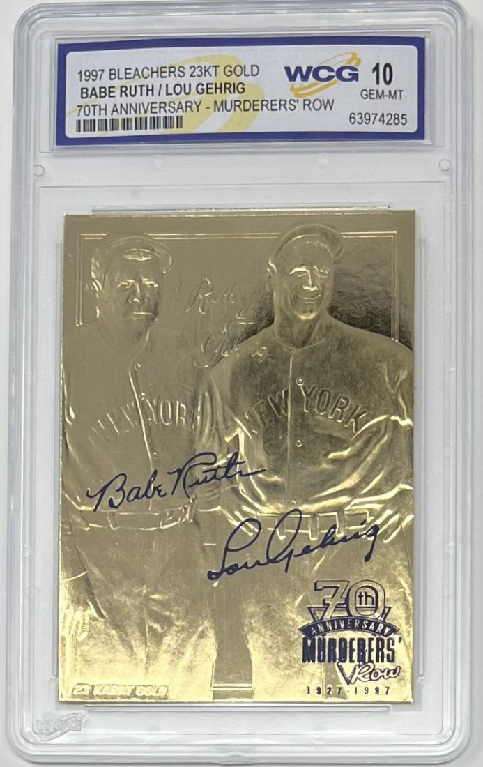 Babe Ruth And Lou Gehrig Card: Babe Ruth And Lou Gehrig Card Mint 10