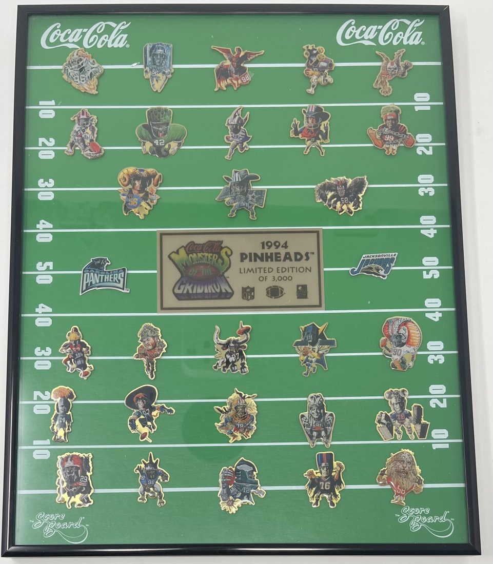 1994 NFL COCA COLA MONSTERS PINHEADS 30 PIN SET W COA (1 of 5)