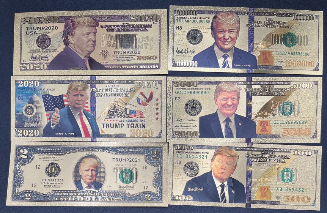 Donald Trump Collection: Donald Trump Bills Collection total of 7 bills mint condition