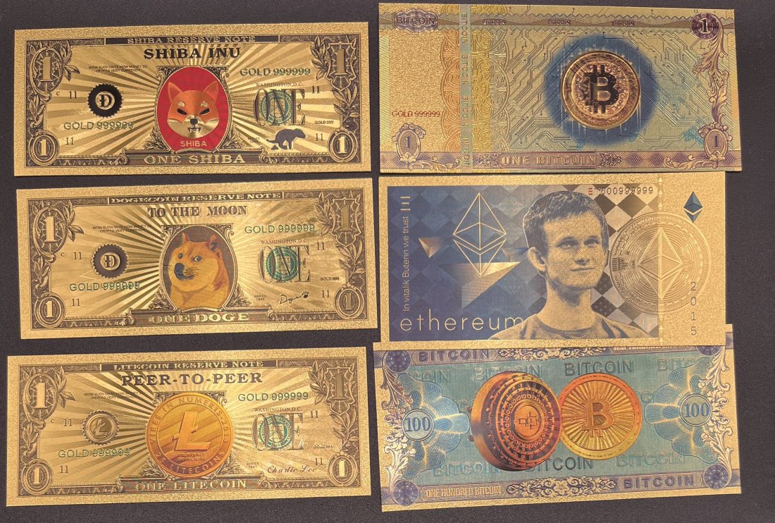 Dogecoin Ethereum Litcoin Bills And More: Dogecoin Ethereum Litcoin Bills And More Total of 6 bills of different cryptocurrency