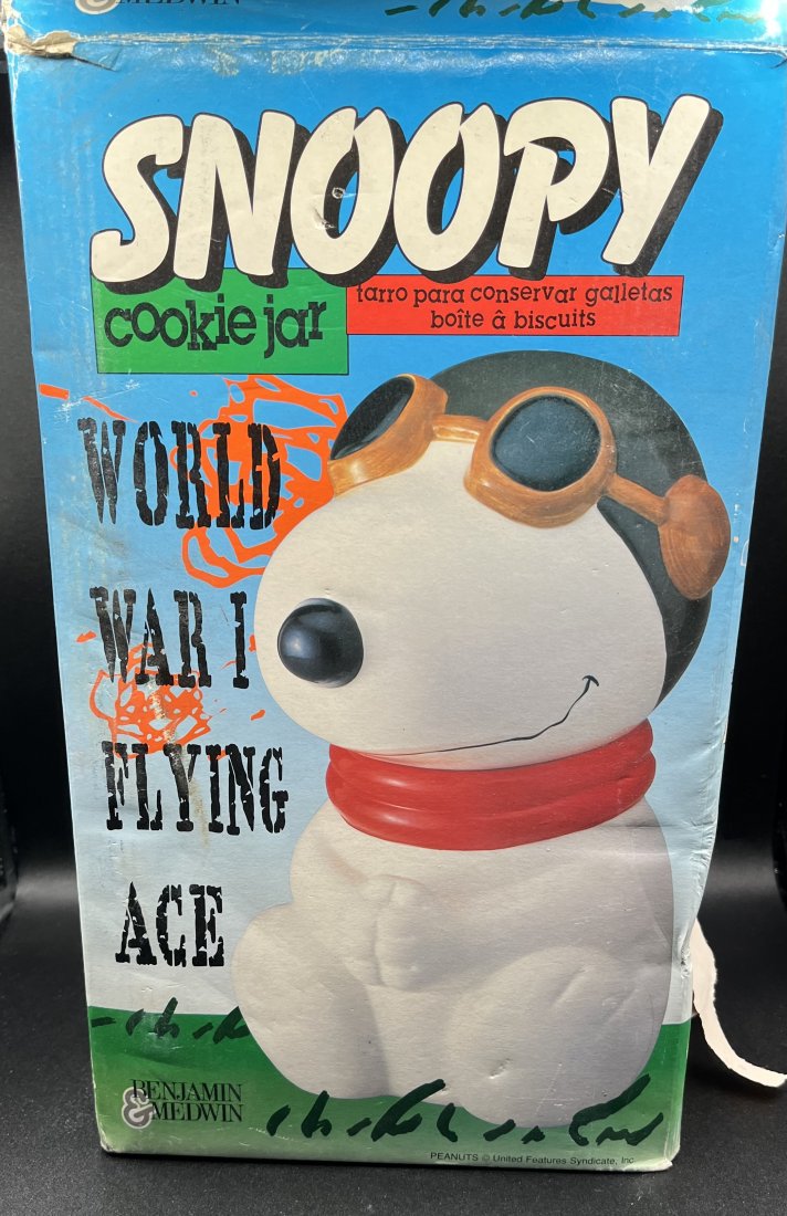 1994 Peanuts Snoopy WWI Flying Ace Cookie Jar Benjamin Medwin (1 of 3)