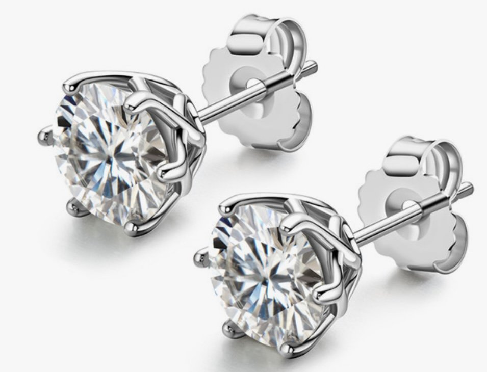 Silver Moissanite Earrings (1 of 1)