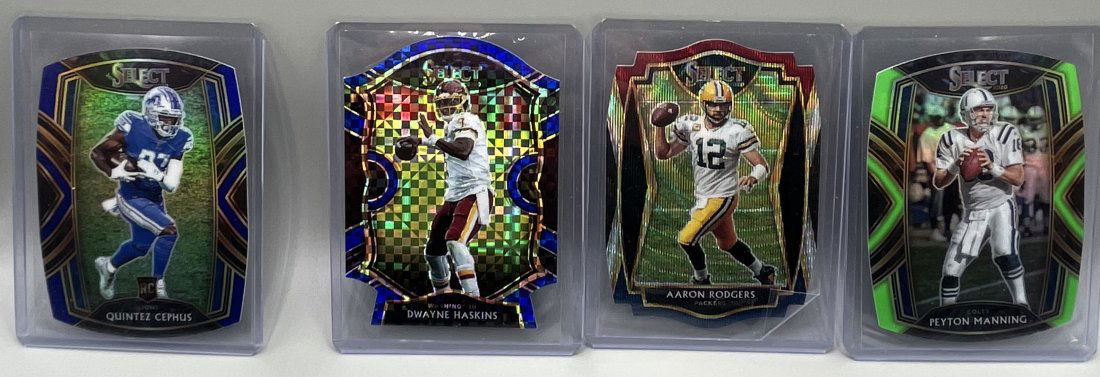 Aaron Rodgers , Peyton Manning , Dwayne Haskins Die Cut Cards (1 of 2)