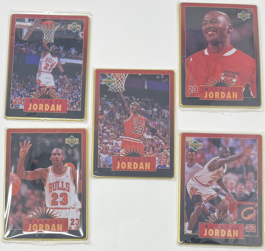 1996 Metal Michael Jordan Cards: 1996 metal Michael Jordan cards in their plastics sealed