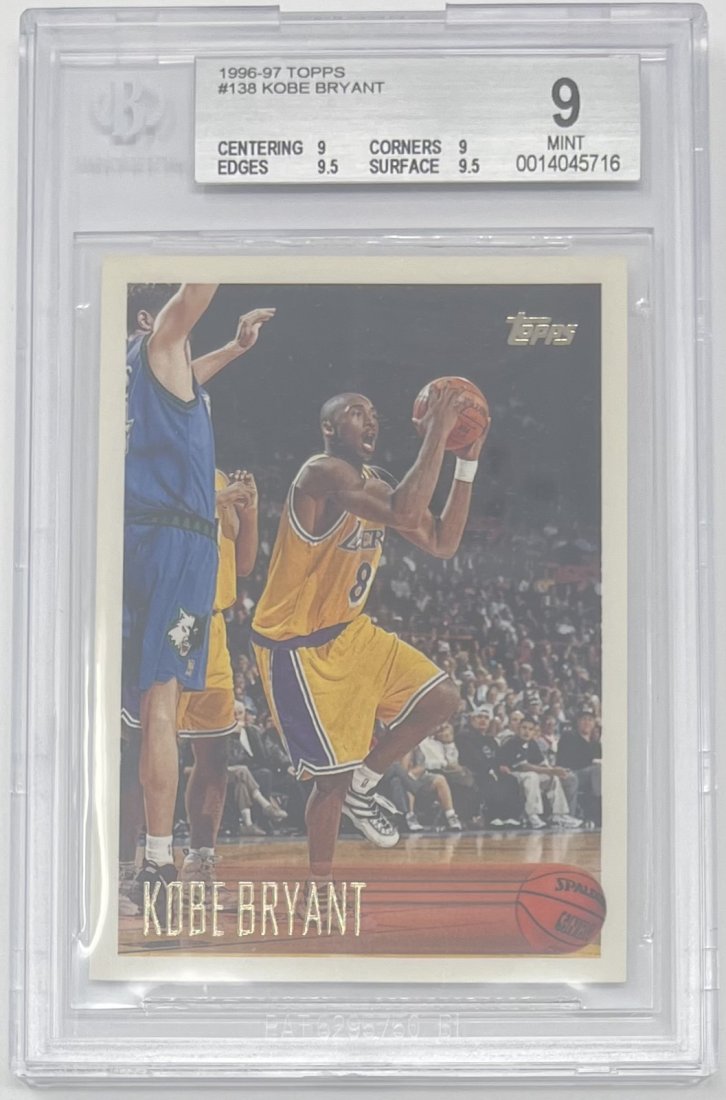 Kobe Bryant Rookie BGS 9: 1996 Topps Kobe Bryant Rookie basketball BGS Mint 9 Basketball Card