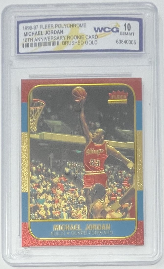 Michael Jordan Anniversary Rookie Brushed Gold Card (1 of 2)