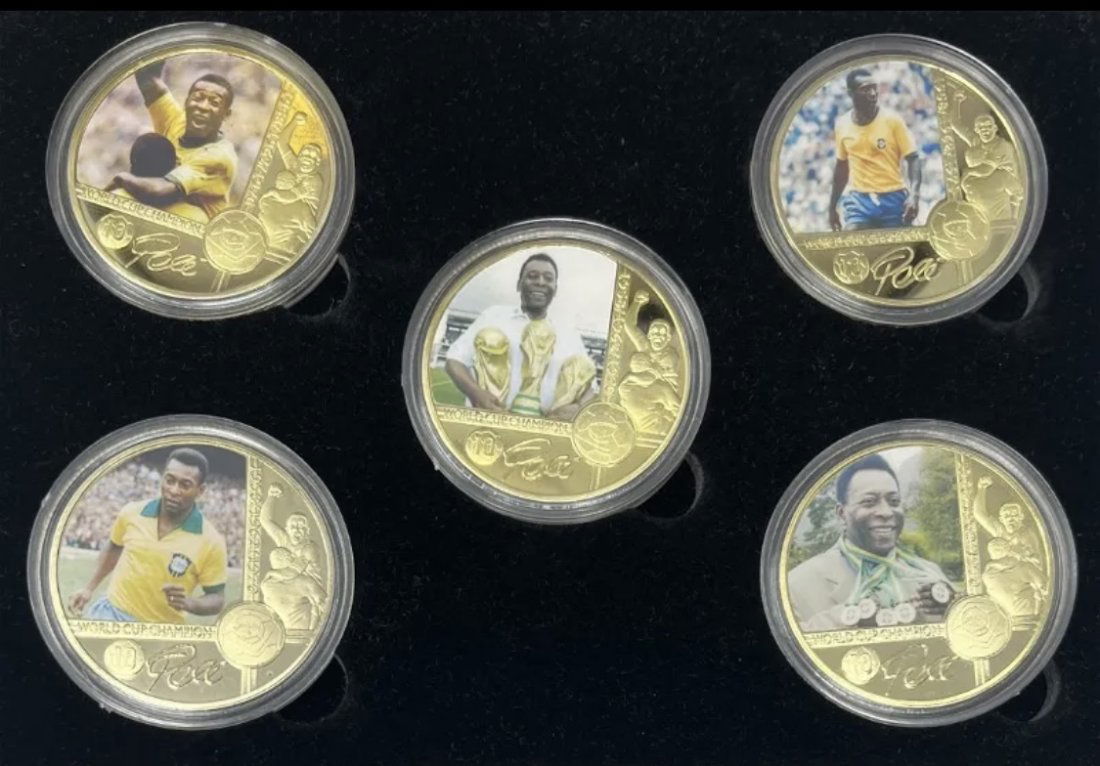 Pele Soccer Player Gold Coins (1 of 2)