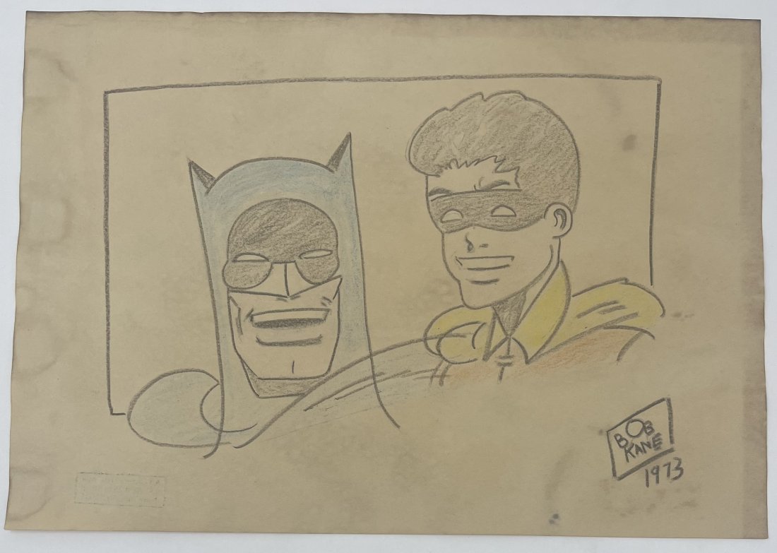 BOB KANE DRAWING SIGNED (1 of 2)