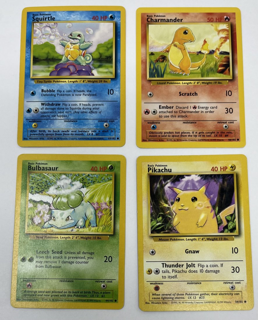 1999 Pokemon Pikachu, Charmander, Squirtle And Bulbassaur (1 of 2)