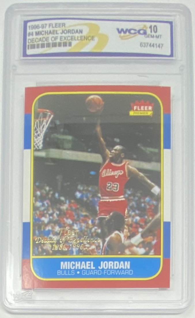 1996 Decade Of Excellence Michael Jordan Card: 1996 Fleer Michael Jordan Decade Of Excellence Basketball mint 10 card