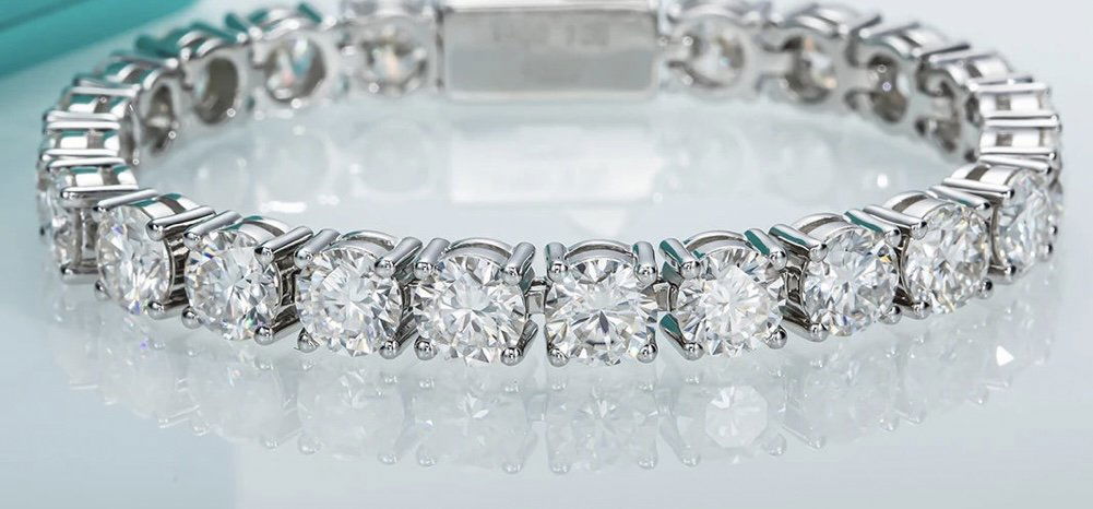 18k White Gold Plated Bracelet Diamond Moissanite VVS (1 of 2)
