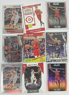 Trae Young Rookie Cards: Lot Of Trae Young Rookie basketball Cards total of 4 rookies and 5 non rookie Cards