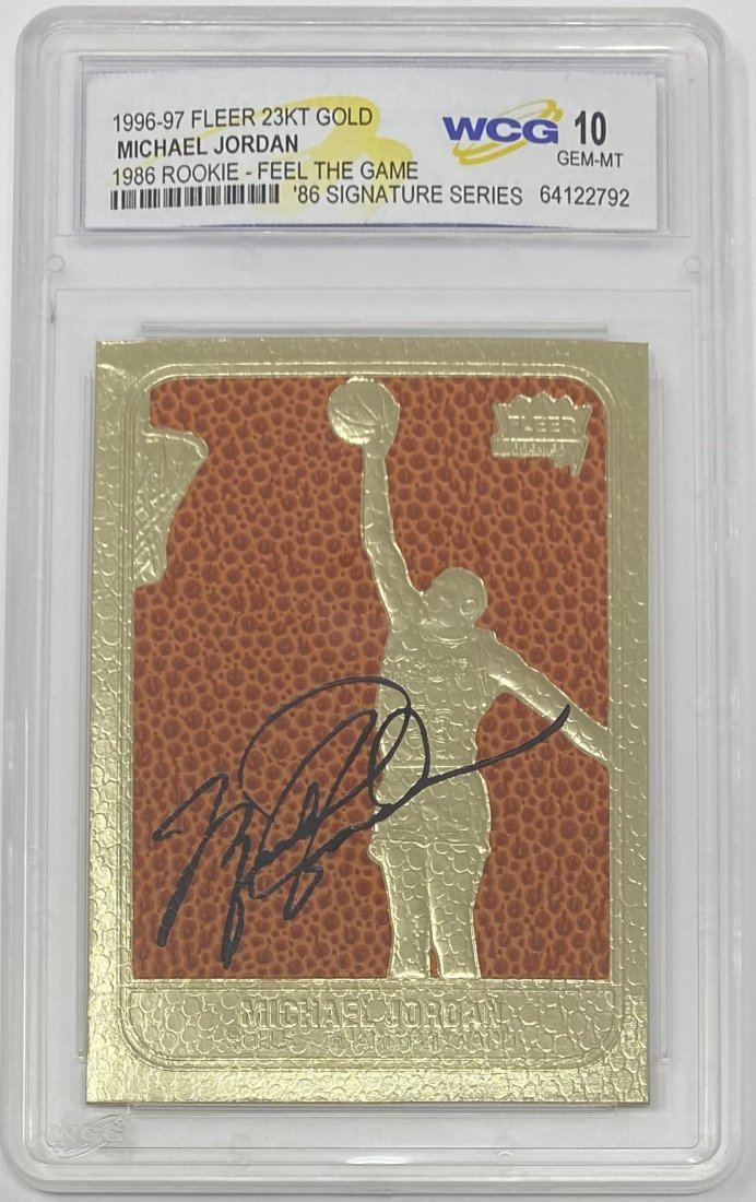 1996 Michael Jordan Feel The Game Signature Series: 1996 fleer Michael Jordan feel the game signature series basketball Card mint 10