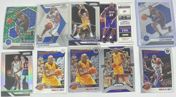 Shaquille ONeal Bill Russell Allen Iverson Cards: Shaquille ONeal Bill Russell Allen Iverson Cards Total of 11 baseball cards
