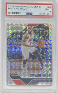 Dwyane Wade Mosaic Card: 2016 Dwyane Wade Mosaic Card Card PSA Mint 9 basketball card