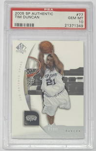 Tim Duncan Card: 2002 Topps Ten TimDuncan PSA Mint 10 basketball card