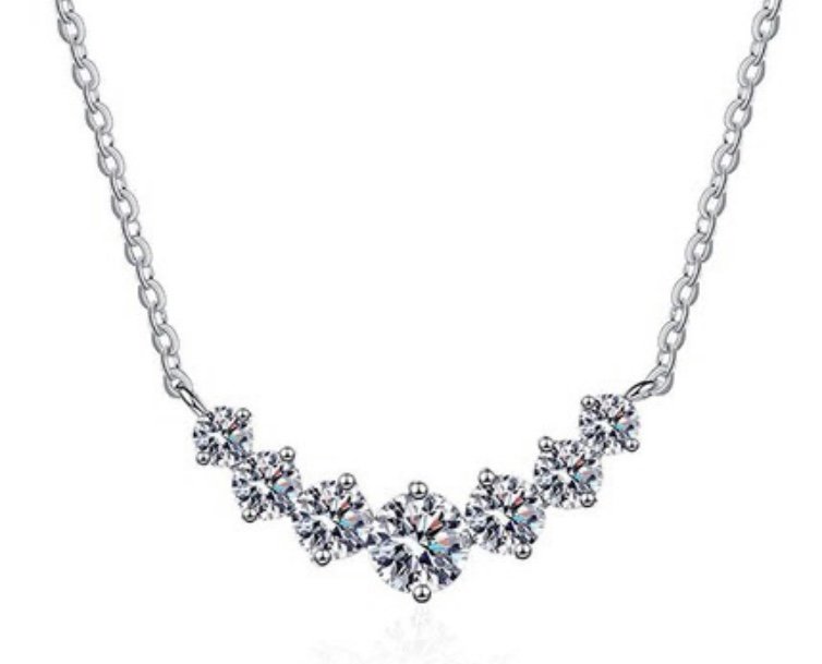 18k White Gold Plated Diamond Moissanite Necklace (1 of 3)
