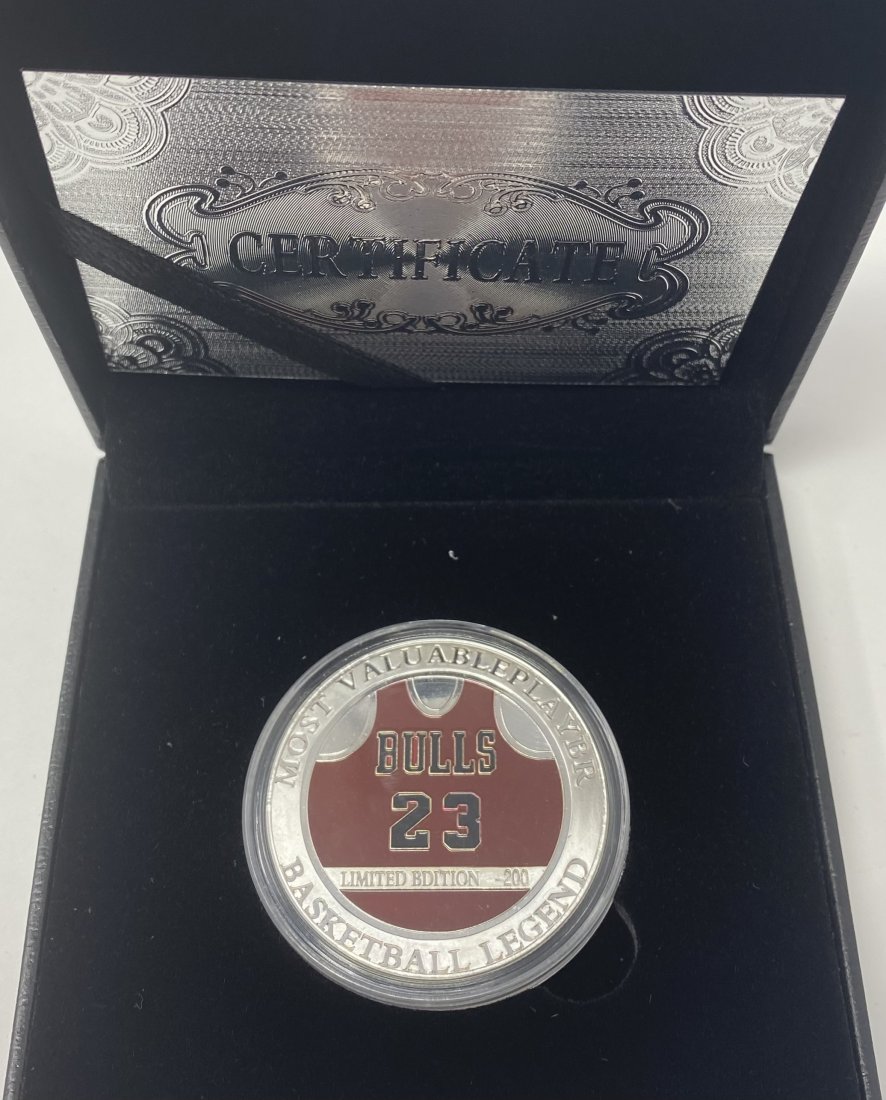 Michael Jordan Silver Coin: Michael Jordan Silver plated coin with certificate