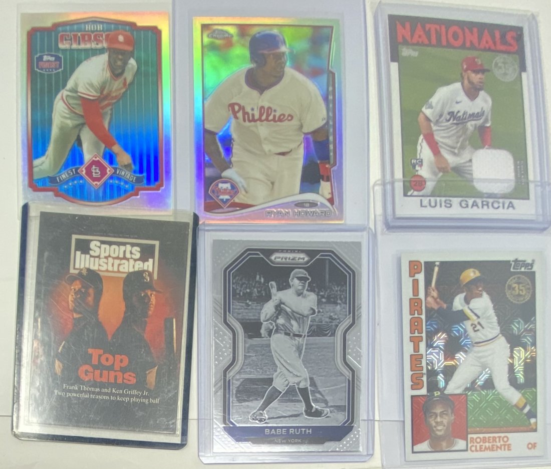 Babe Ruth , Roberto Clemente , Ryan Howard Silver , Bob Gibson Refractor And More: Babe Ruth , Roberto Clemente , Ryan Howard Silver , Bob Gibson Refractor And More