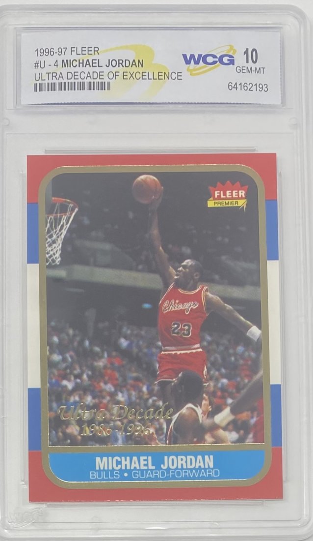 Michael Jordan Ultra Decade Of Excellence Card: 1996 Fleer Michael Jordan Ultra Decade Of Excellence Card mint 10