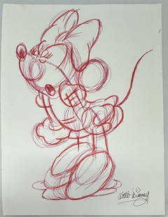 Walt Disney Drawing Signed: Drawing on paper approx size: 8 x 11 inches . attributed or style of the artist, Walt Disney , in full Walter Elias Disney, (born December 5, 1901, Chicago, Illinois, U.S.—died December 15, 196