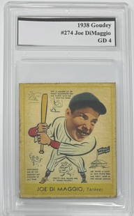 1938 Joe DiMaggio RP Card: Look Alike Card: 1938 Joe DiMaggio In Slab