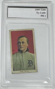 1909 Ty Cobb RP Card: Look Alike Card: 1909 Ty Cobb In Slab