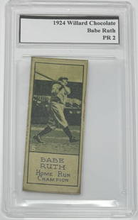 1924 Babe Ruth RP Card: Look Alike Card: 1924 Babe Ruth card In Slab