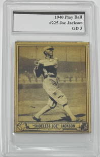 1940 Joe Jackson RP Card: Look Alike Card: 1940 Joe Jackson card In Slab