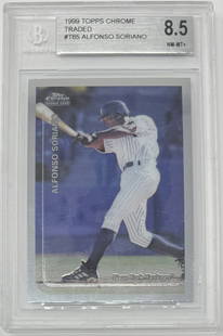 1999 Alfonso Soriano Card: 1999 tops chrome Alfonso Soriano BGS 8.5 mint card