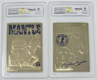 Mickey Mantle Limited Edition Cards: Mickey Mantle Limited Edition Cards (2) baseball cards mint 10