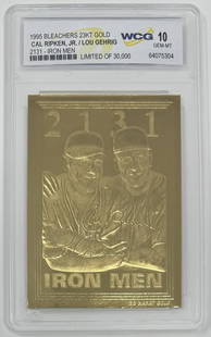 Cal Ripken jr And Lou Gehrig Limited Edition Card: Cal Ripken jr And Lou Gehrig Limited Edition Card baseball card mint 10