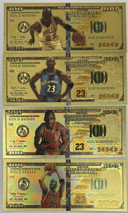 Michael Jordan Collection: Michael Jordan bills collection set 4 bills with COA