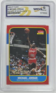 Michael Jordan Decade Of Excellence: 1996 fleer Michael Jordan decade of excellence Card mint 10 basketball card