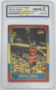 Michael Jordan Brushed Gold Card: 1996 fleer polychrome Michael Jordan brushed gold Card mint 10 basketball card