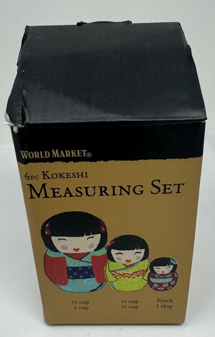 Japanese Kokeshi Ceramic Dolls: Measuring Cups Kokeshi Japanese Nesting Dolls 6-pc Set Ceramic World Market