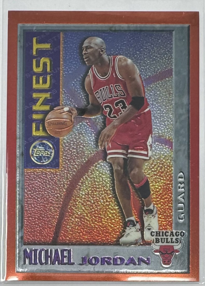 Michael Jordan Finest Holochrome Card: 1996 Topps Michael Jordan Finest M1 Holochrome Bulls Basketball Trading Card