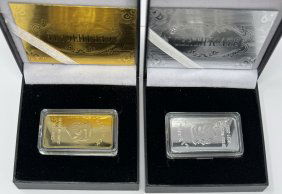 Donald Trump Silver And Gold Plated Bars