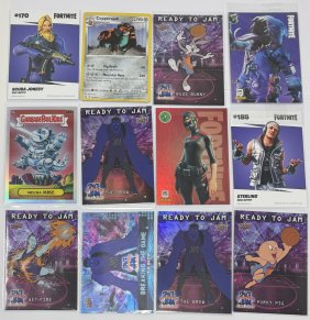 Fortnite, Pokemon, Garbage Pail Kids And Space Jam Cards