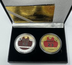 Michael Jordan Silver And Gold Plated Coins