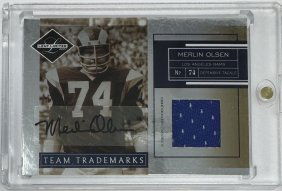 Merlin Olsen Game Used Patch Auto Card /25