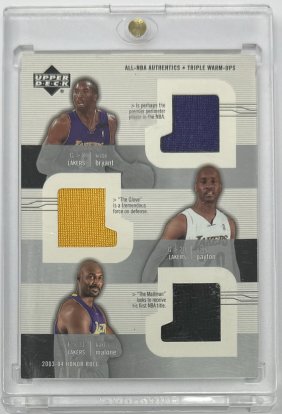 Kobe Bryant Gary Payton And Karl Malone Game Used Patch Card