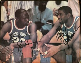 Michael Jordan And Magic Johnson Vintage Poster