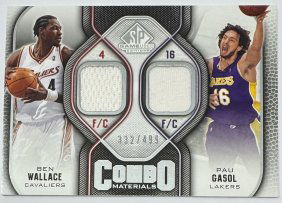 Ben Wallace And Paul Gasol Game Used Patch Combo /499