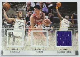 Tim Duncan , Yao Ming ,Tim Shaquille ONeal Jersey Game Used Patch /300