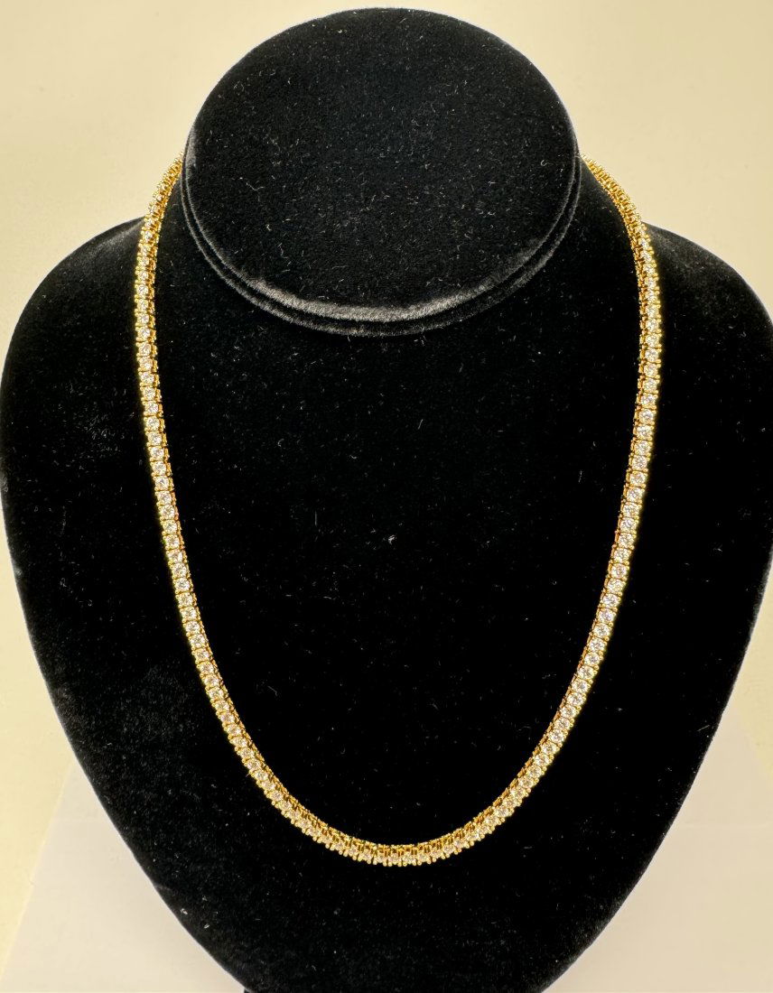 18k Yellow Gold Plated Sparkling VVS Necklace (1 of 4)