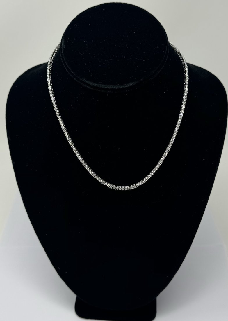 18k White Gold Plated Sparkling VVS Moissanite Necklace 2MM (1 of 2)