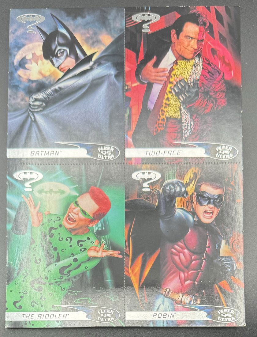 1995 Batman, Robin, The Riddler and Two Face Uncut Cards (1 of 1)