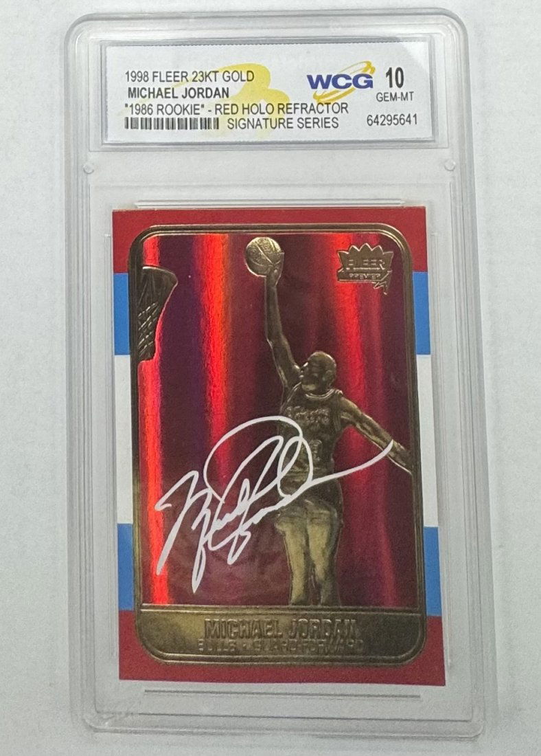 Michael Jordan Red Holo Refractor Signature Series Card (1 of 2)
