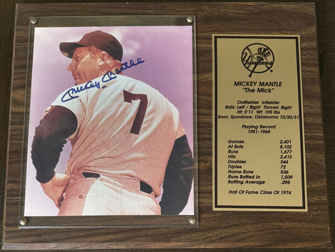 Mickey Mantle Photo Signed COA (1 of 6)